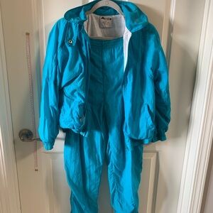 Vintage 80’s Aqua Blue Nylon Tracksuit